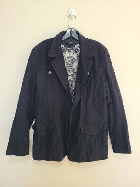 Royal Underground Pinstripe Blazer size L Jacket Nikki Sixx Kelly